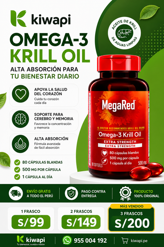 Omega-3 Krill Oil 500mg - MegaRed |80 cápsulas